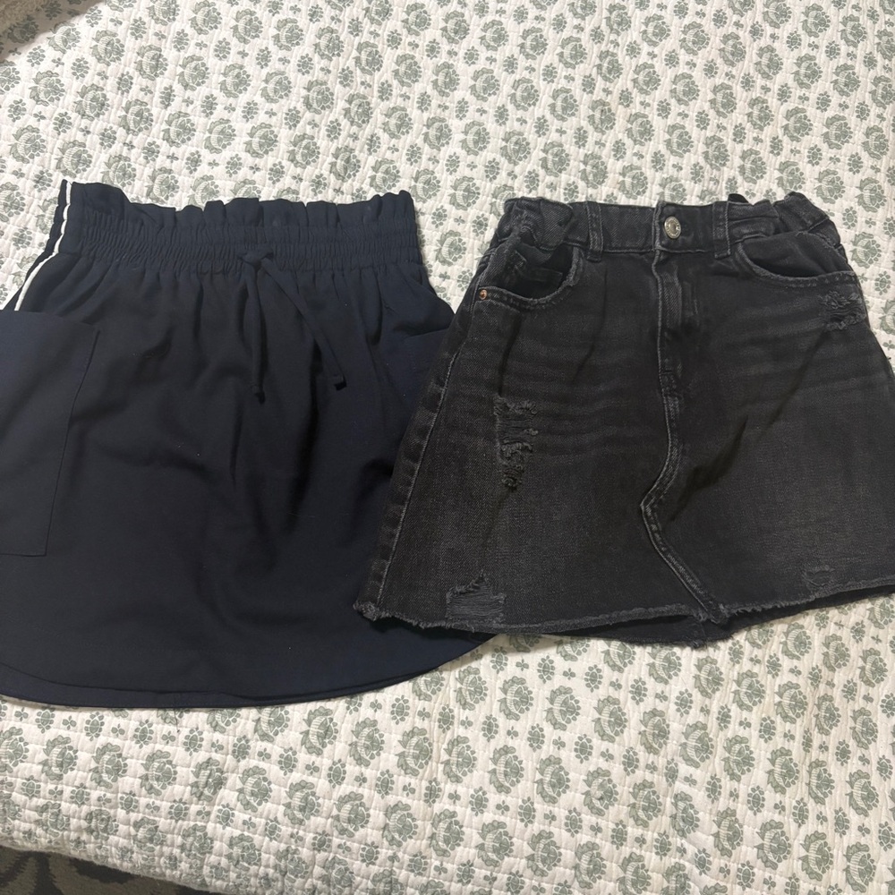 Zara Black Mini Skater Skirt Set
